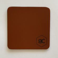 Laad afbeelding in Galerij-viewer, BLCK /CDR. 4 Leather Coasters - Square

