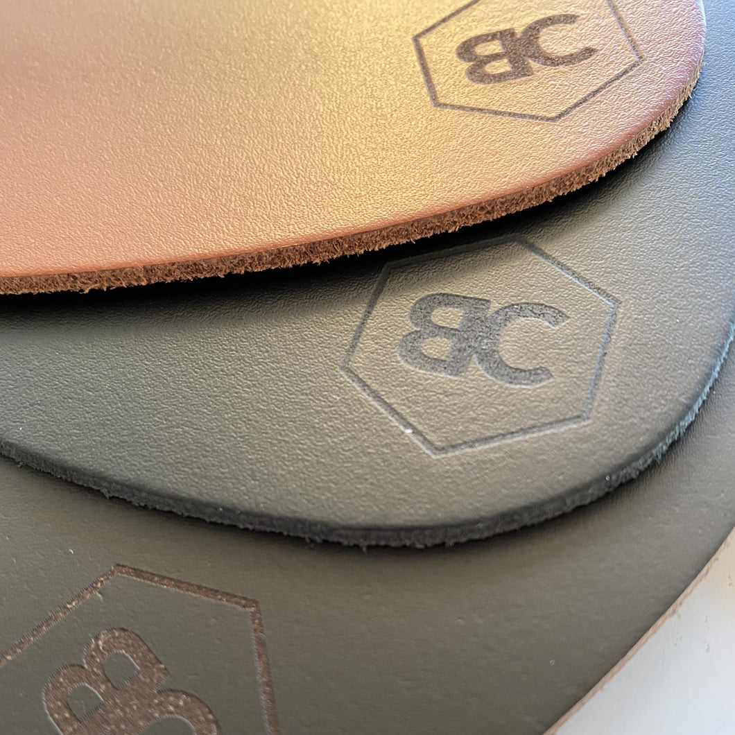 BLCK /CDR. 4 Leather Coasters - Drop